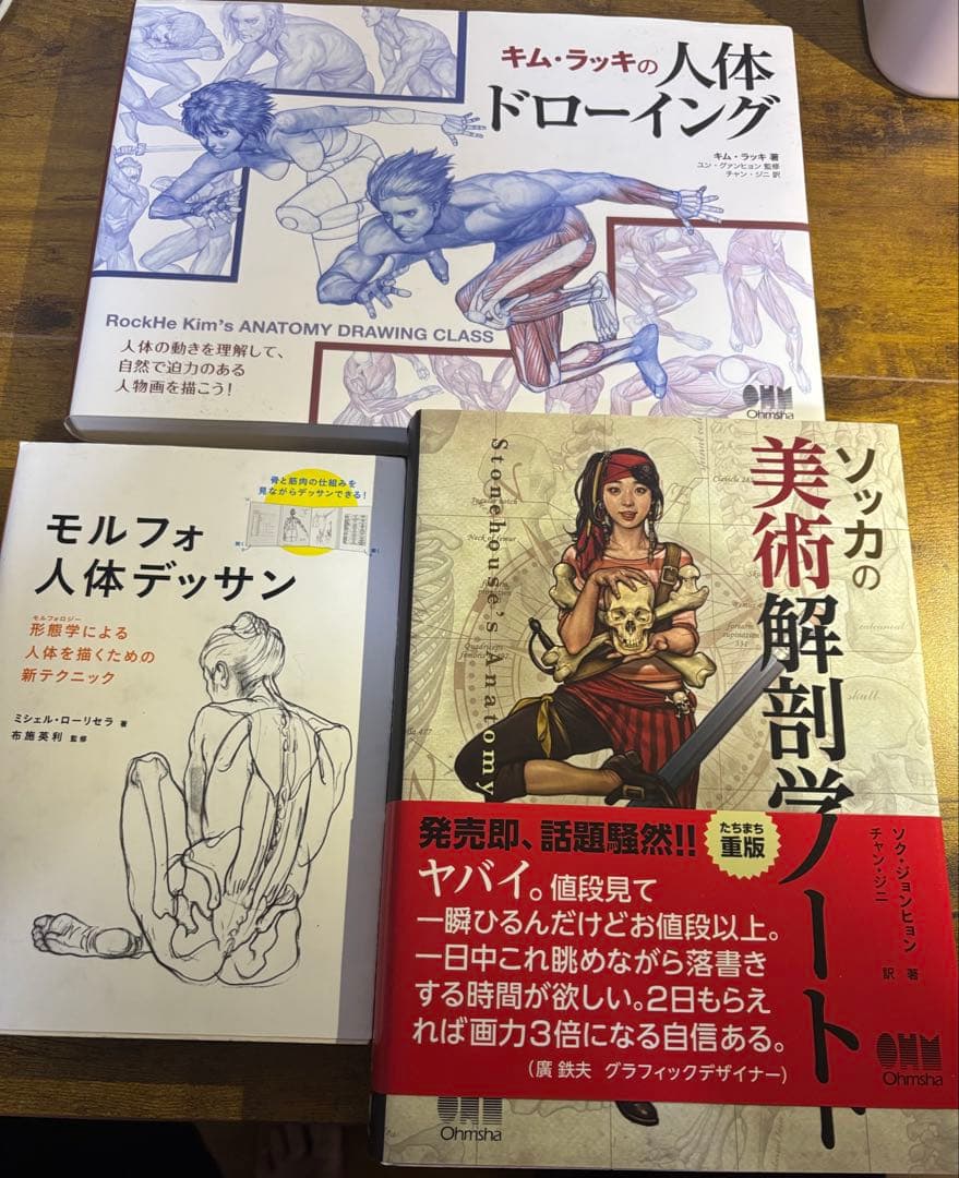 キム・ラッキ、ソッカの美術解剖ノート、モルフォ人体デッサン3冊セット