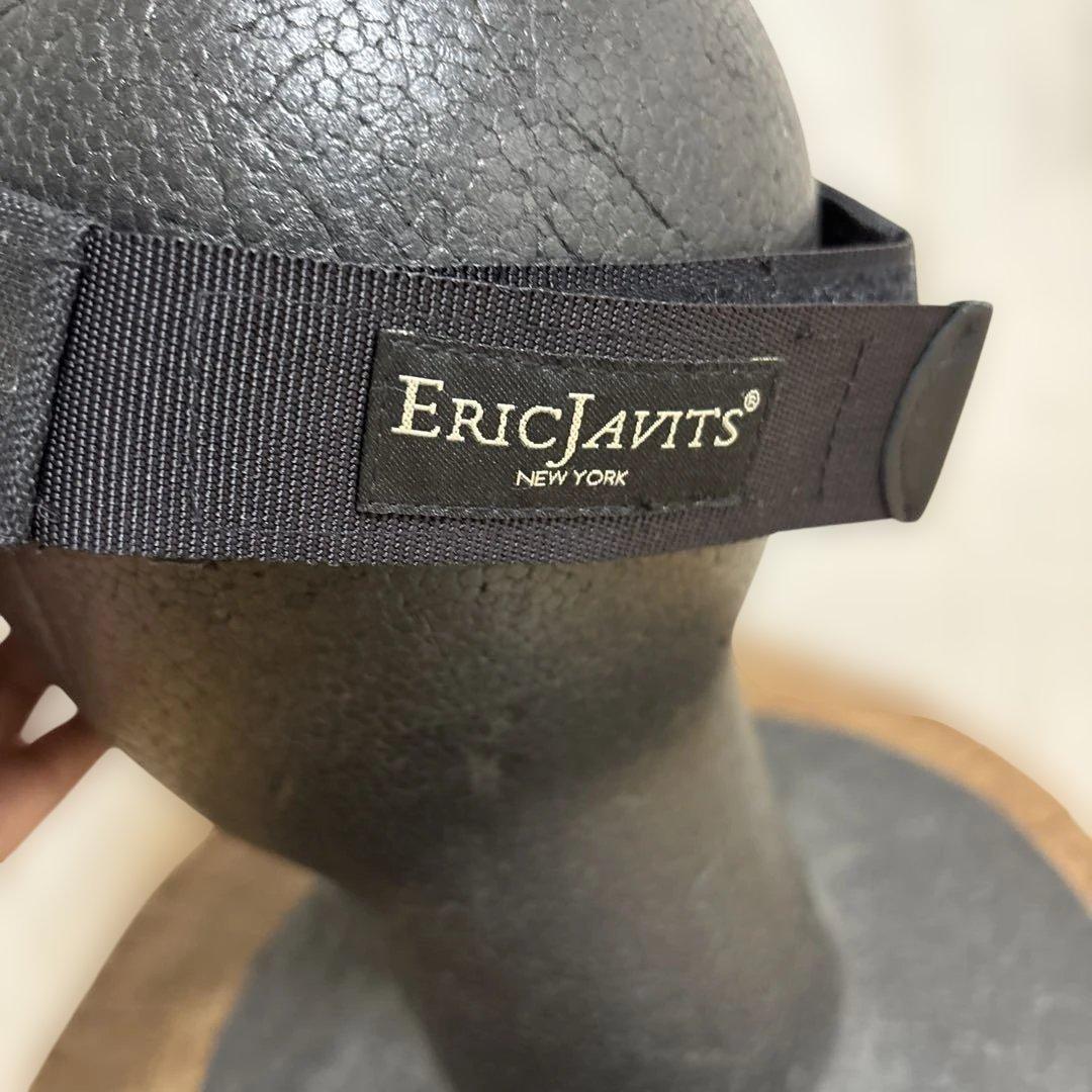 ERIC JAVITS 黒と麦わら色 サンバイザー　フリーサイズ