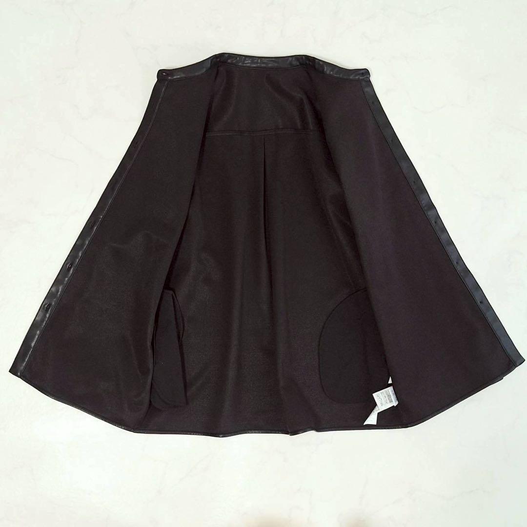 B2101 HARE 2Pビスチェ イソザイチュニックシャツ レザー 黒 F