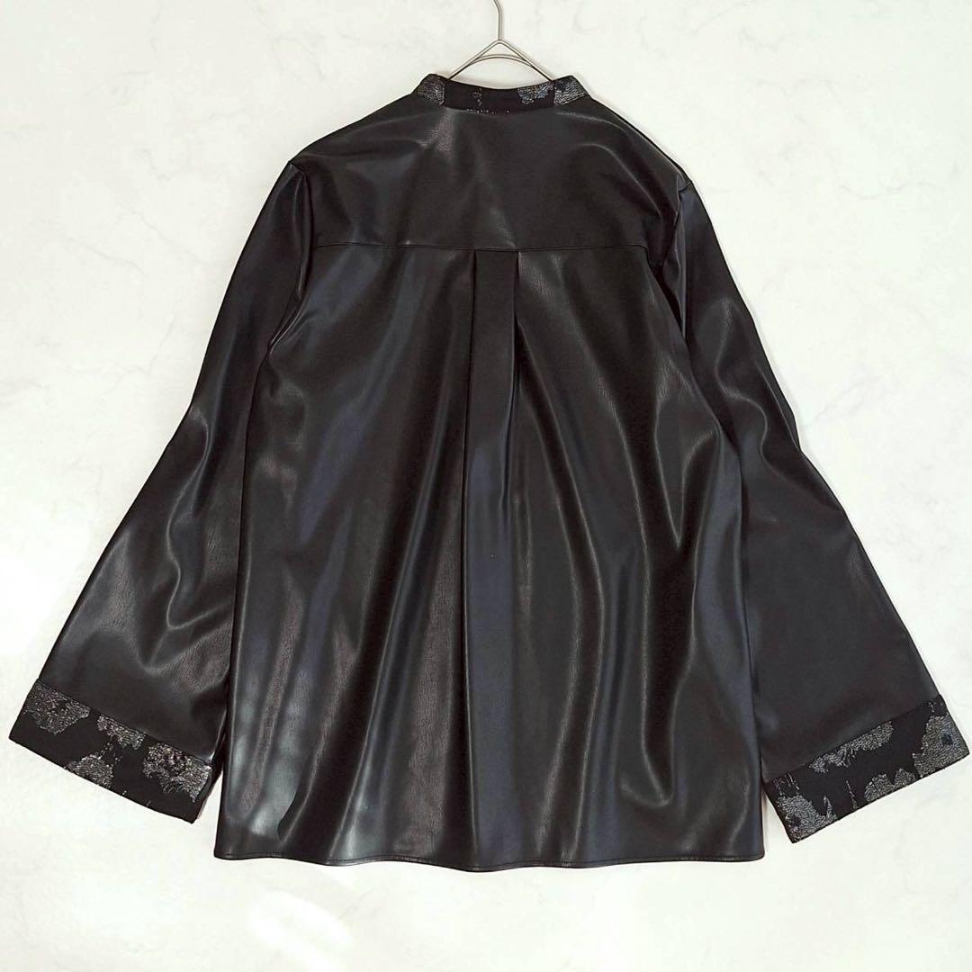 B2101 HARE 2Pビスチェ イソザイチュニックシャツ レザー 黒 F