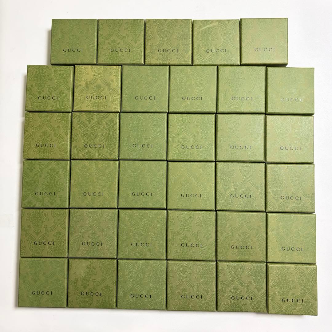 美品　グッチ　保存袋　空箱　28個セット　アクセサリー入れ 現行品　緑　麻