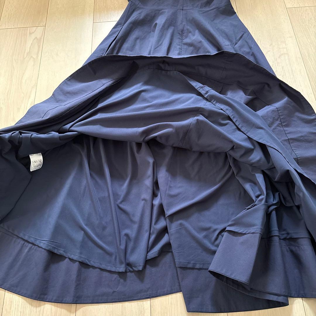 JENNE ネイビー 半袖フレアワンピース
