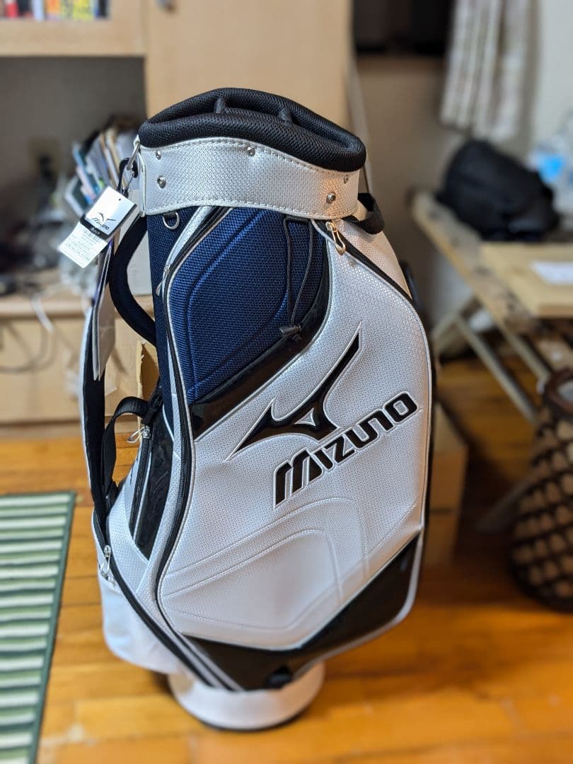Mizuno キャディバッグ ホワイト/ネイビー(新品)