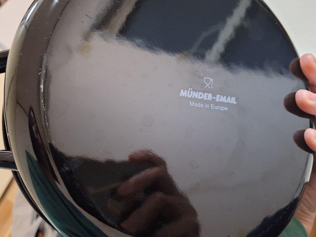 ドイツ製 MUNDER-EMAIL　黒いエナメル鍋セット（大・中・小）