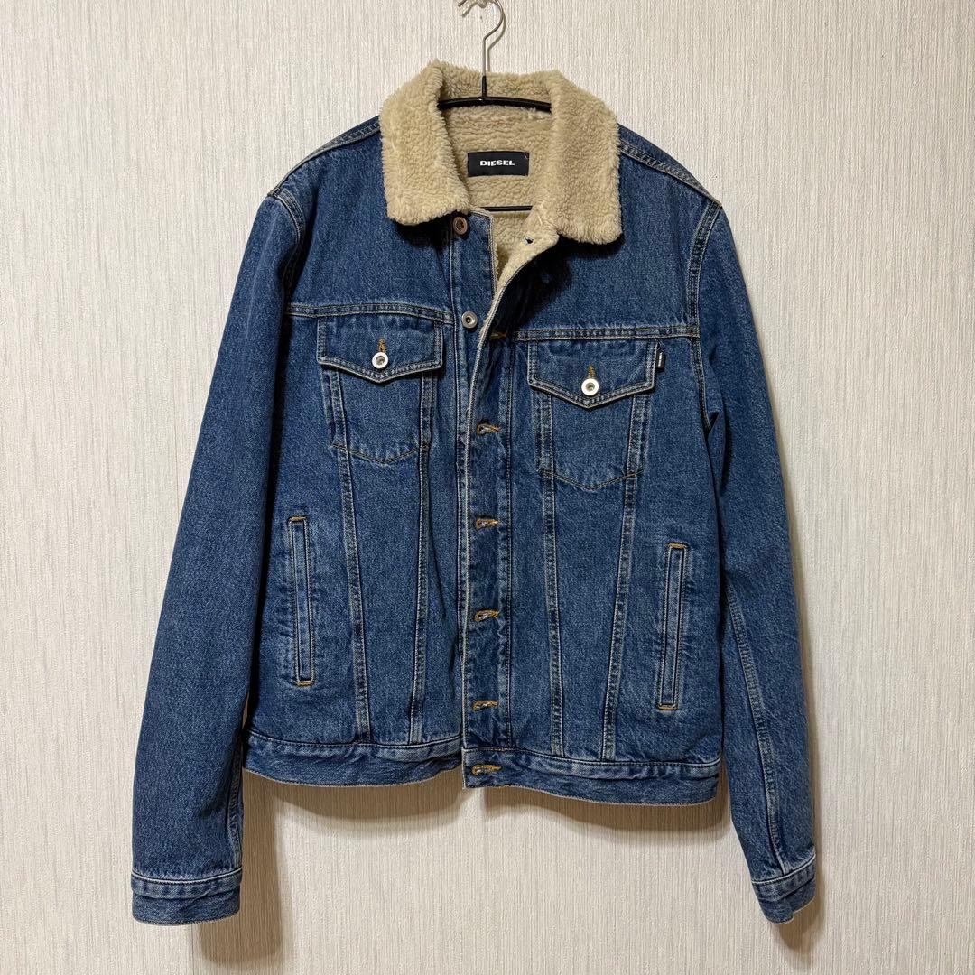 美品　DIESEL 裏ボア インディゴ デニムジャケット　L シェルパ