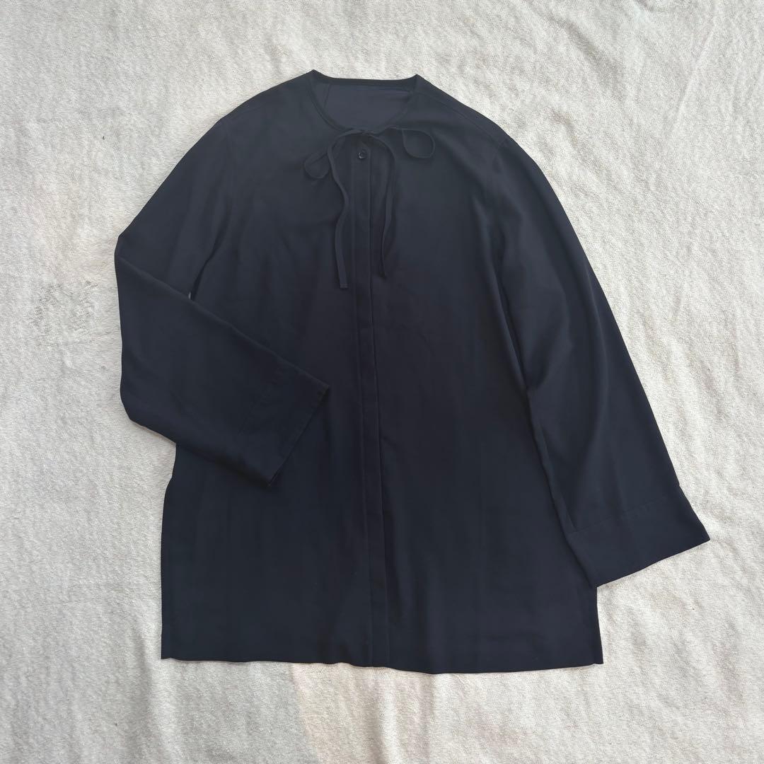 美品　Steven Alan リボン ネイビー ブラウス　美シルエット