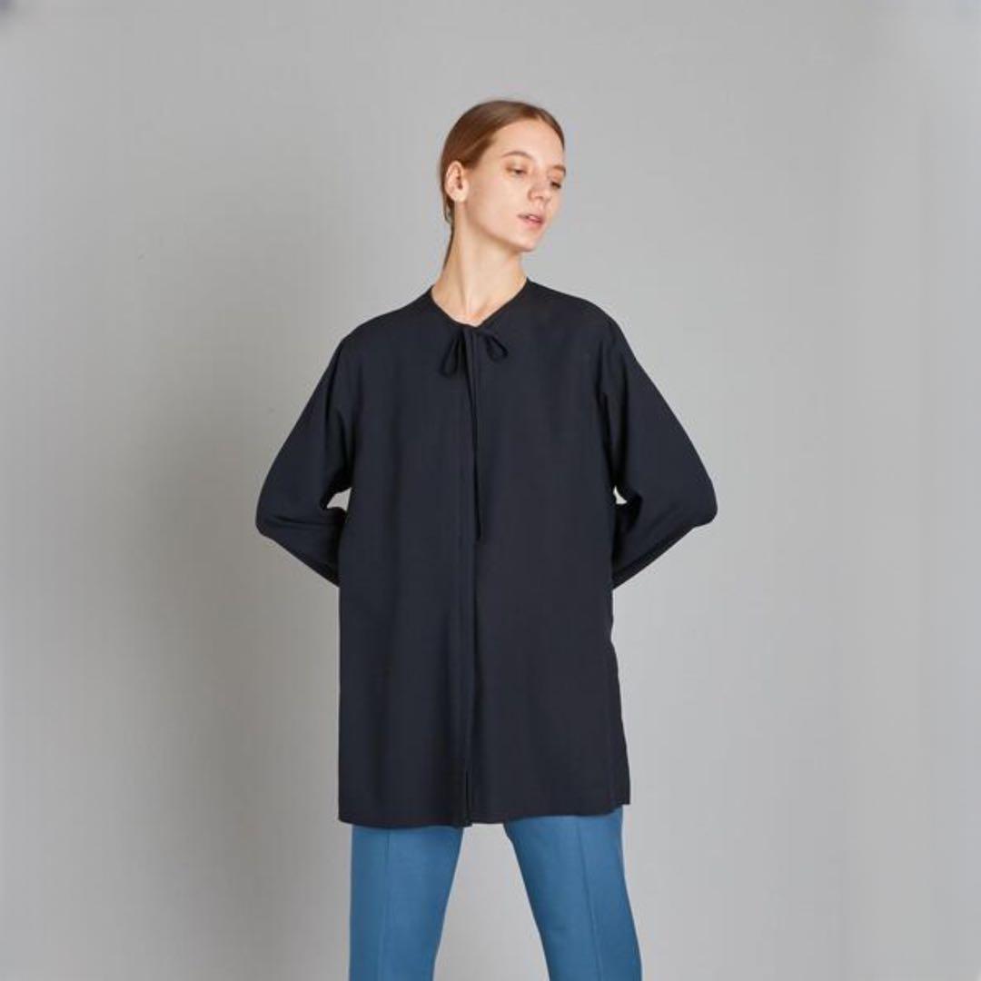 美品　Steven Alan リボン ネイビー ブラウス　美シルエット