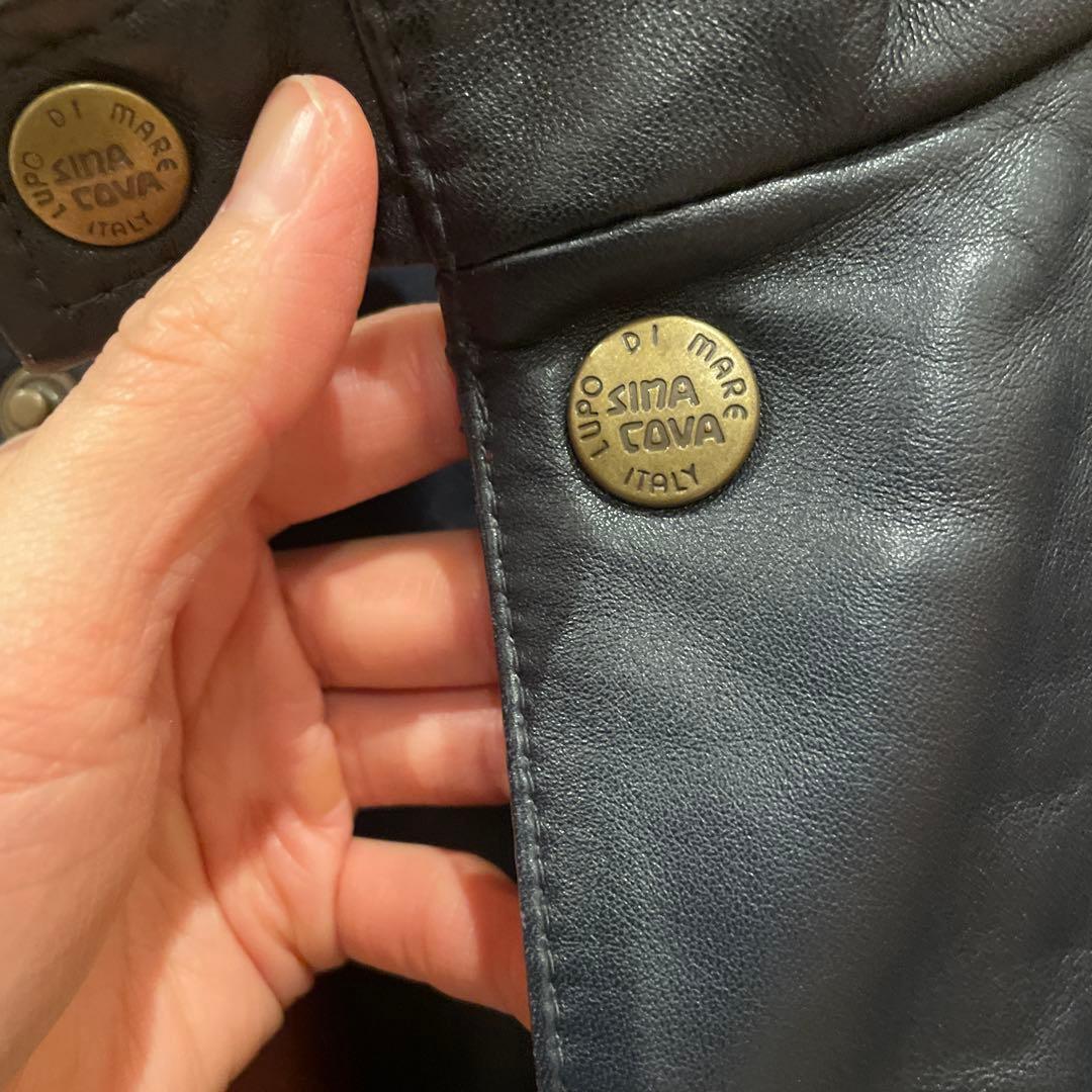 LUPO DI MARE SINA COVA. ブラックレザージャケット L
