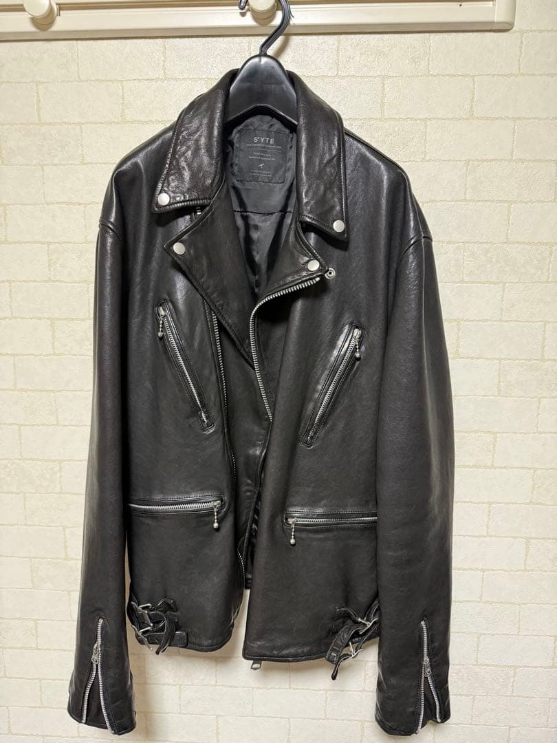 ジャケット・アウター S'YTE SHEEP LATHER DOUBLE RIDERS JACKET
