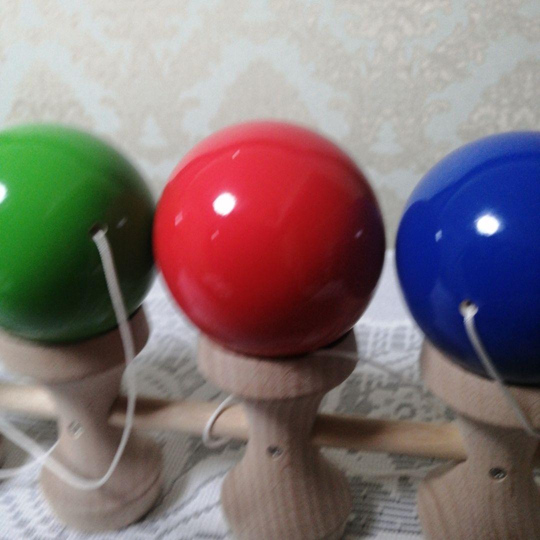 カラフル木製（ピンク入り希少）　 けん玉5連　大空