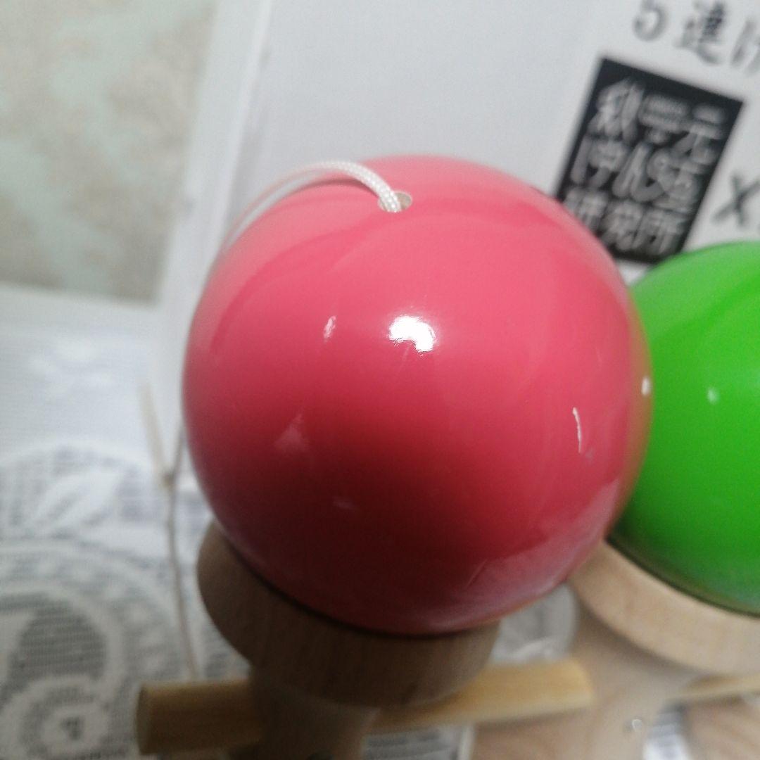 カラフル木製（ピンク入り希少）　 けん玉5連　大空