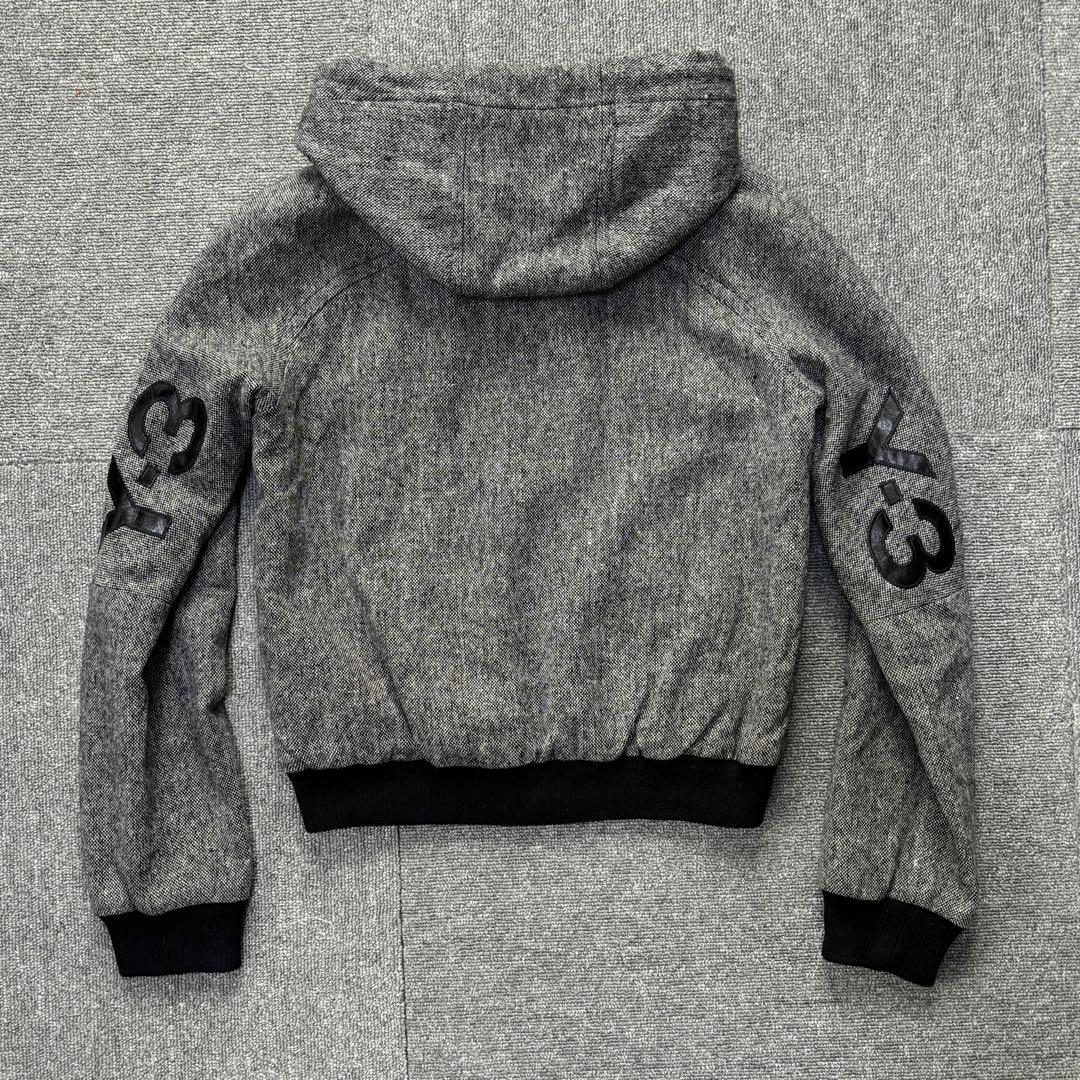 初期 06aw Y-3 tweed jacket フード付き 短丈 ジップアップ