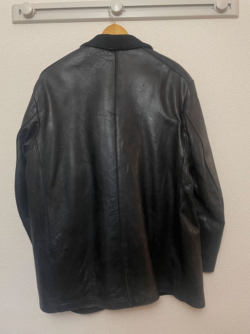 60s French vintage jacket レザー ファイヤーマンコート