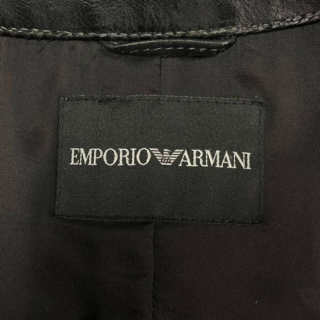 EMPORIO ARMANI レザージャケット ブラック 48