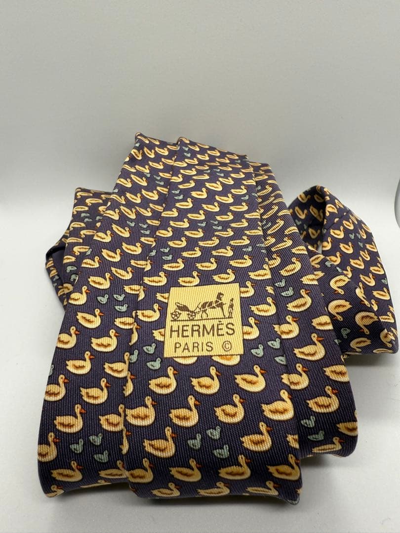 HERMES アヒル柄 ネクタイ