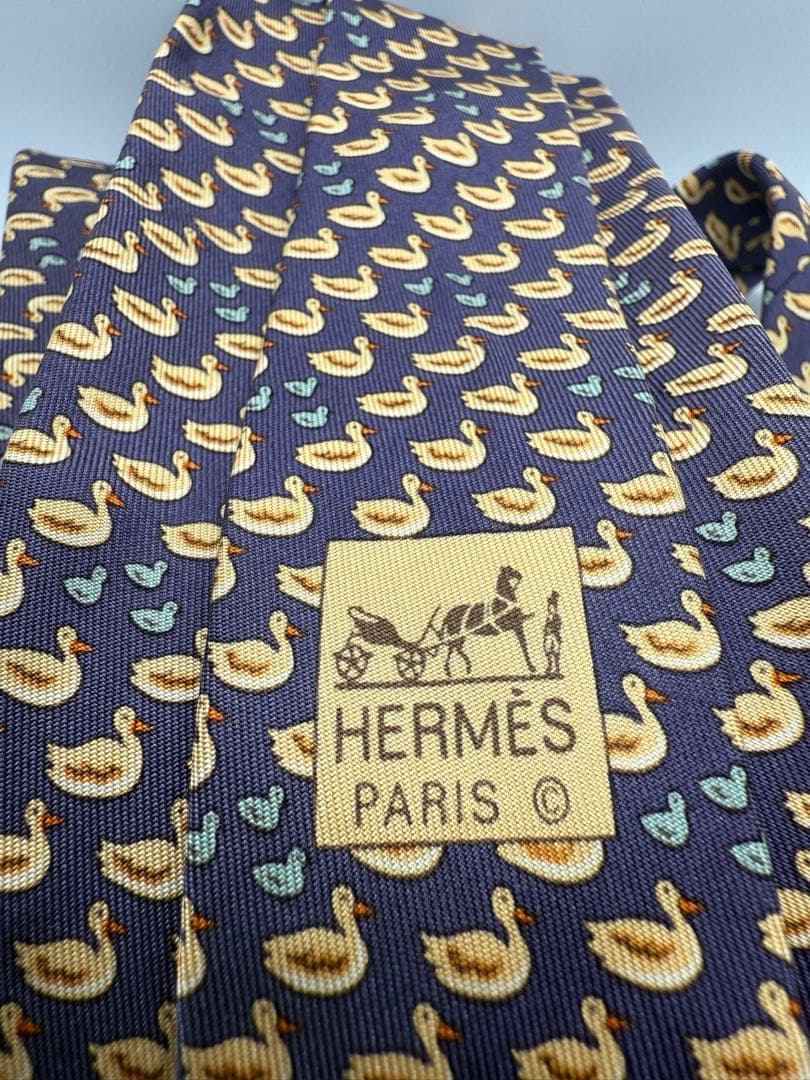 HERMES アヒル柄 ネクタイ