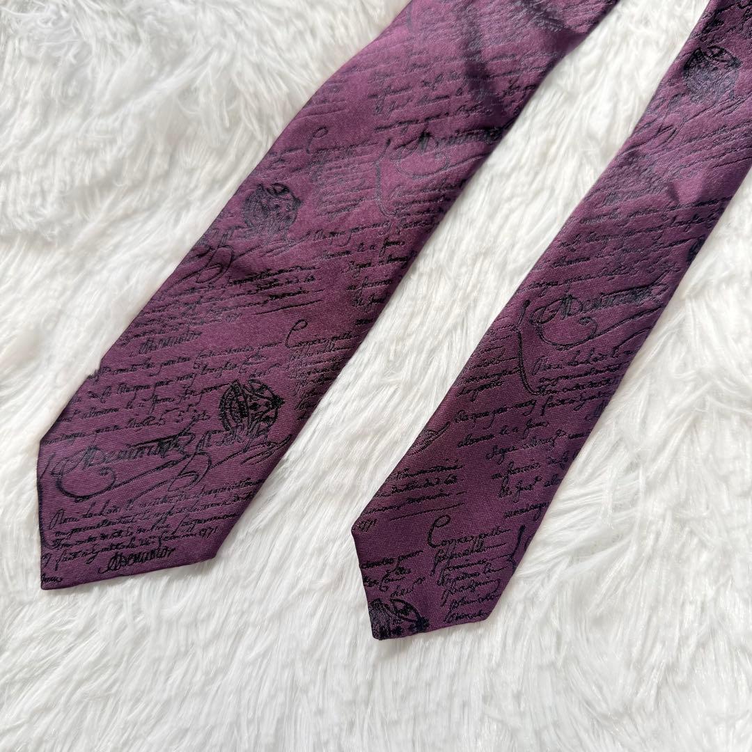 Berluti ベルルッティ カリグラフィー ネクタイ パープル