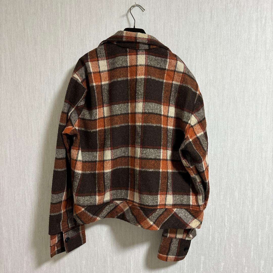 sears hands off 短丈チェックジャケット オレンジ