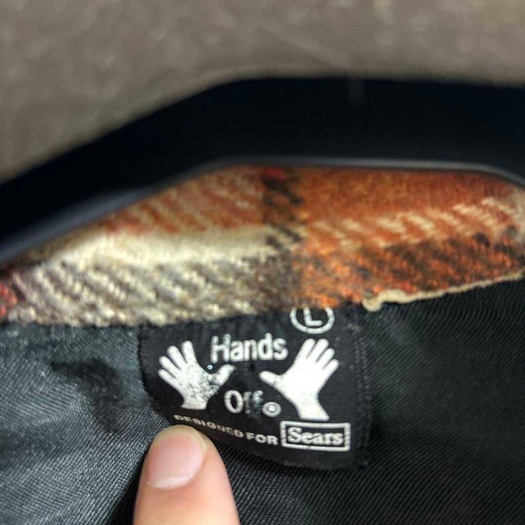 sears hands off 短丈チェックジャケット オレンジ
