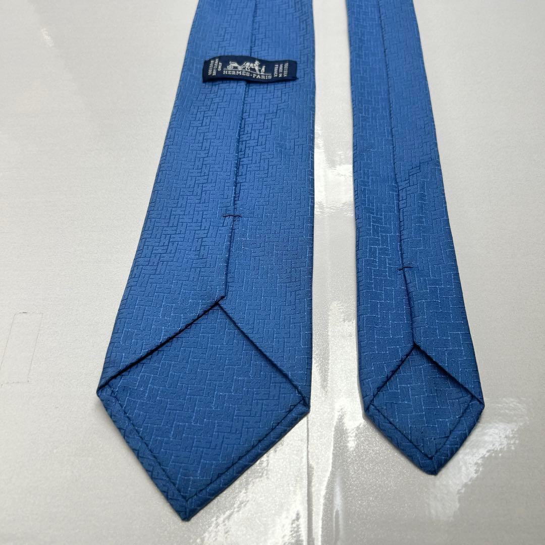 HERMES エルメス 極美品 ファソネ H柄 H織 現行 ブルー シルク 人気