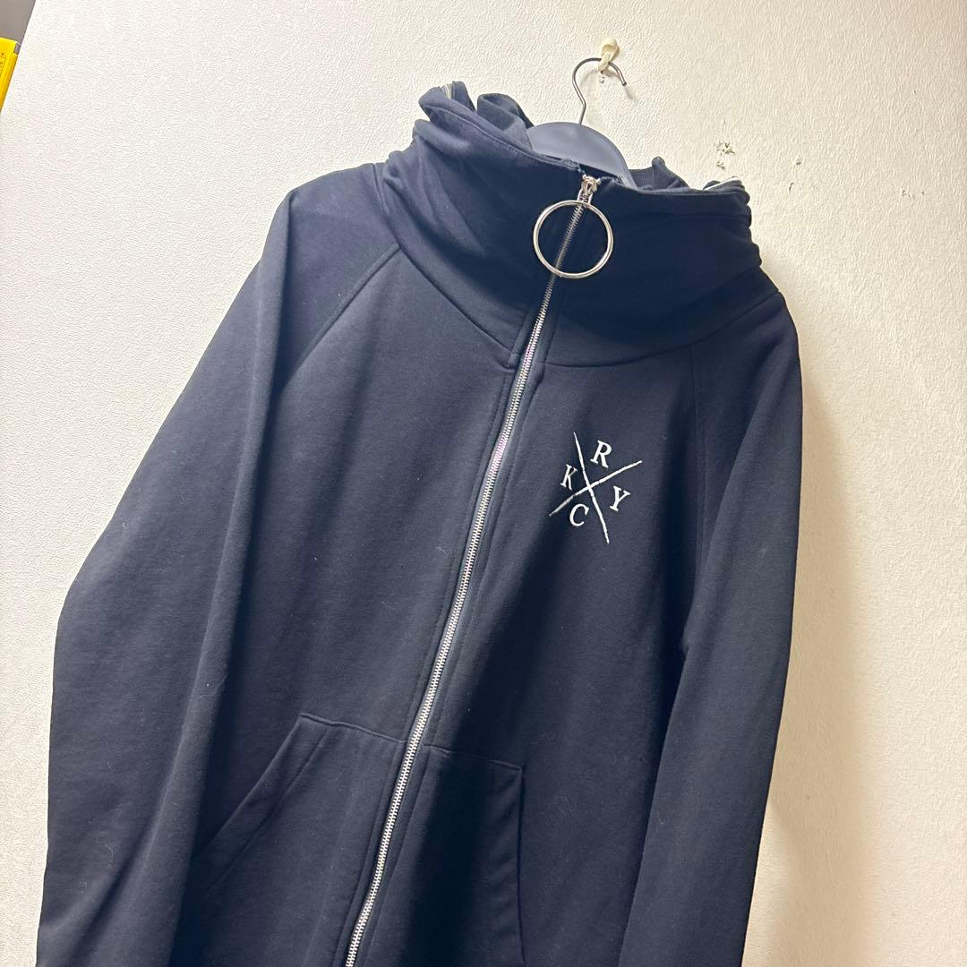 KRY CLOTHING❣️フルジップ❣️フード収納式❣️ブラック❣️オーバーサイズ❣️