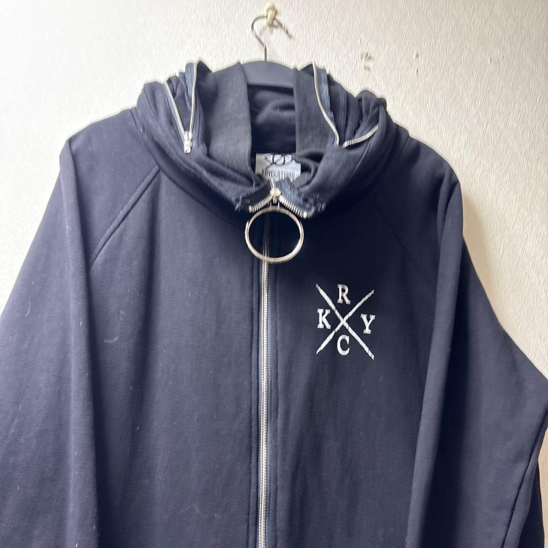 KRY CLOTHING❣️フルジップ❣️フード収納式❣️ブラック❣️オーバーサイズ❣️