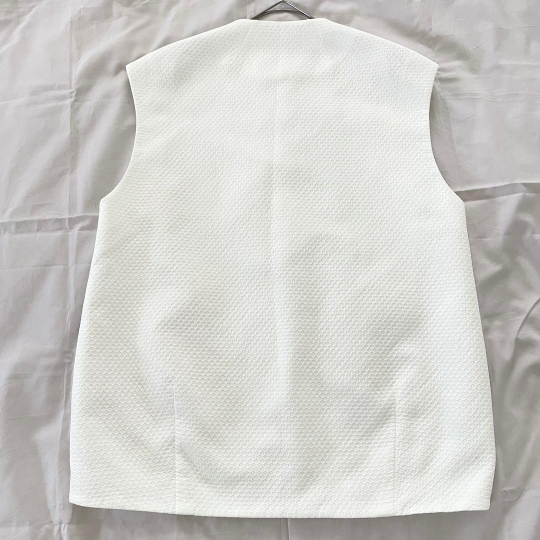 【美品】 ボールジィ ピンドット マトラッセコクーンジレ S ジャガード 白
