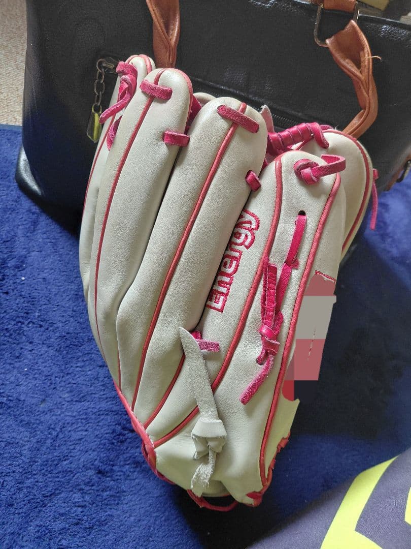 Mizuno エナジーグローブ ホワイト/ピンク