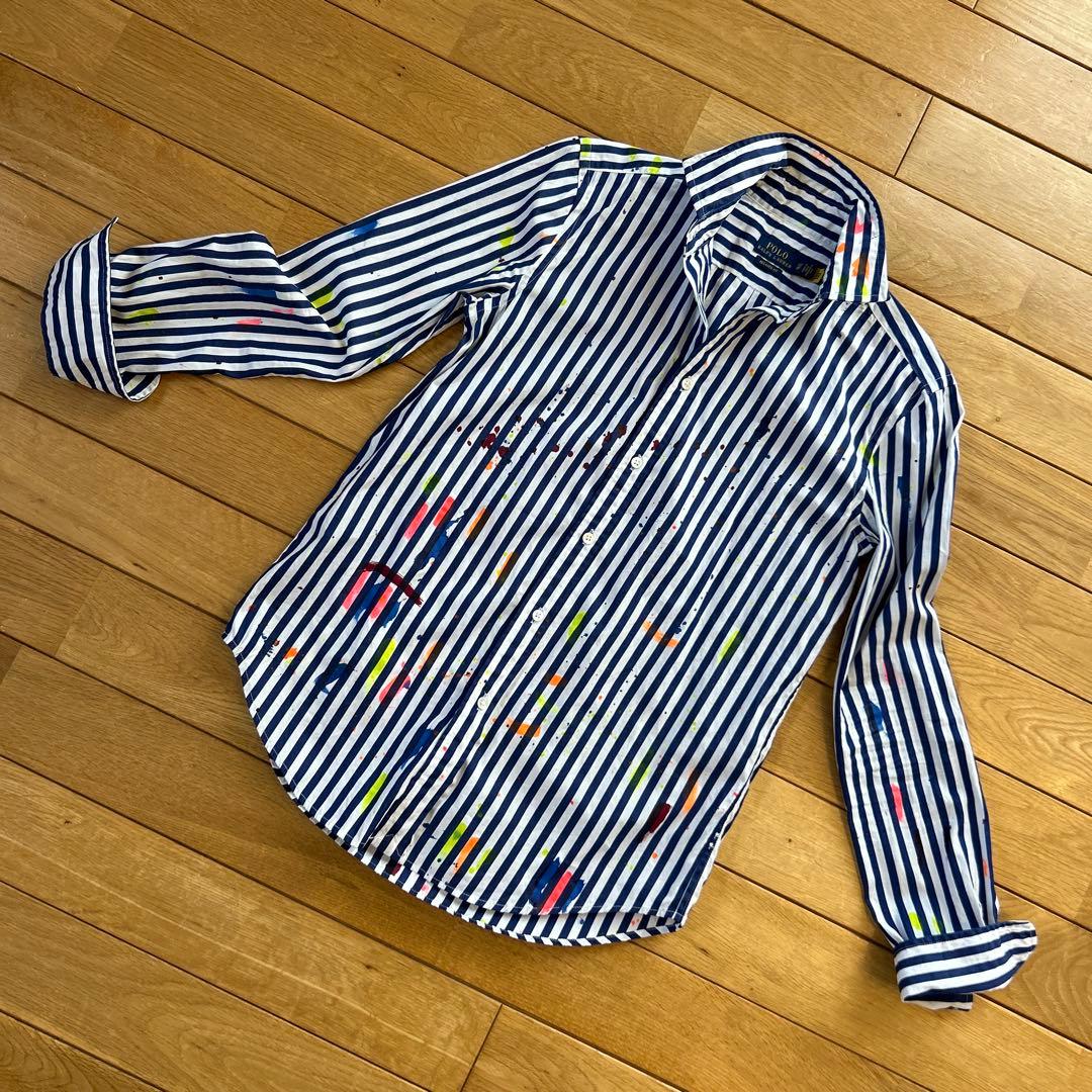 美品 ポロラルフローレン シャツ スプラッターペイント XS RELAXED