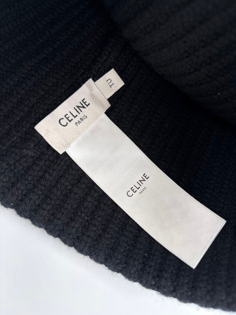 【美品】CELINE ニット帽 ニットビーニー ブラック　ユニセックス