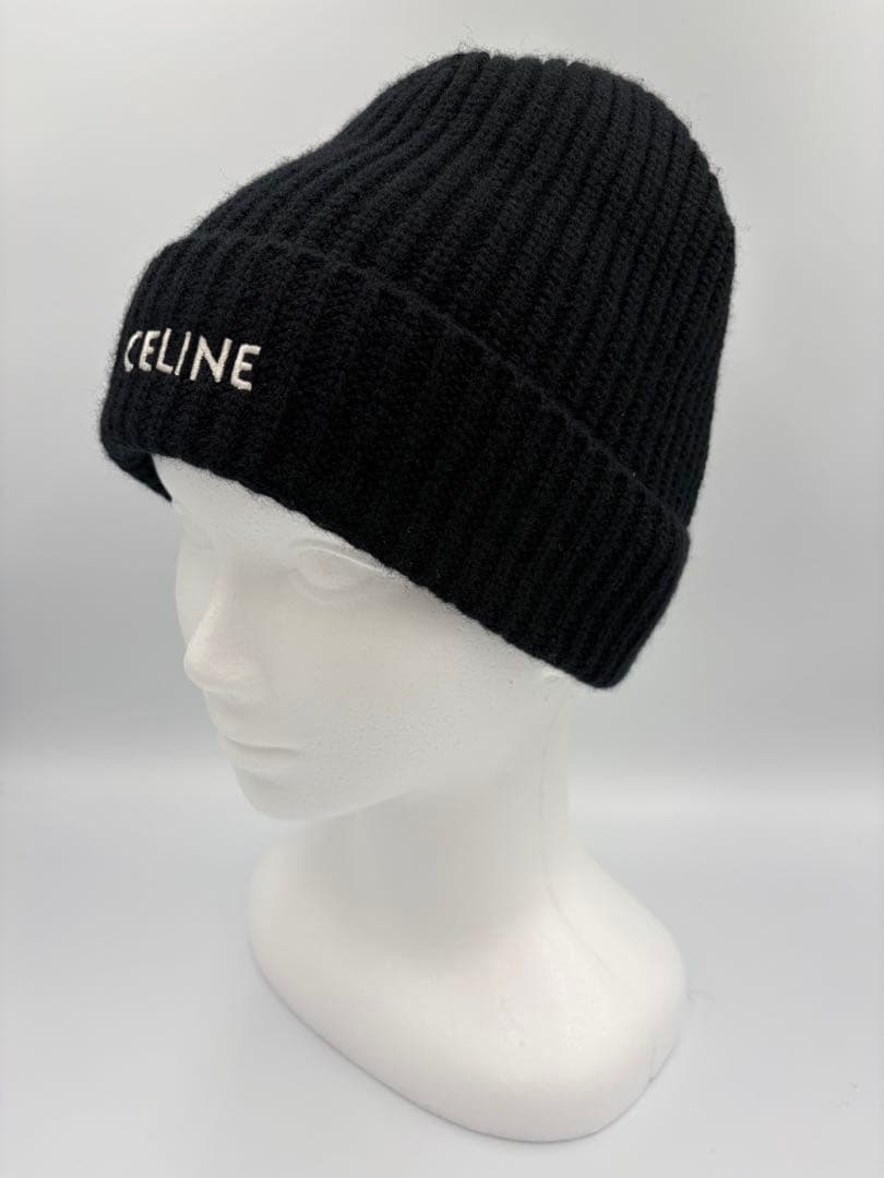 【美品】CELINE ニット帽 ニットビーニー ブラック　ユニセックス