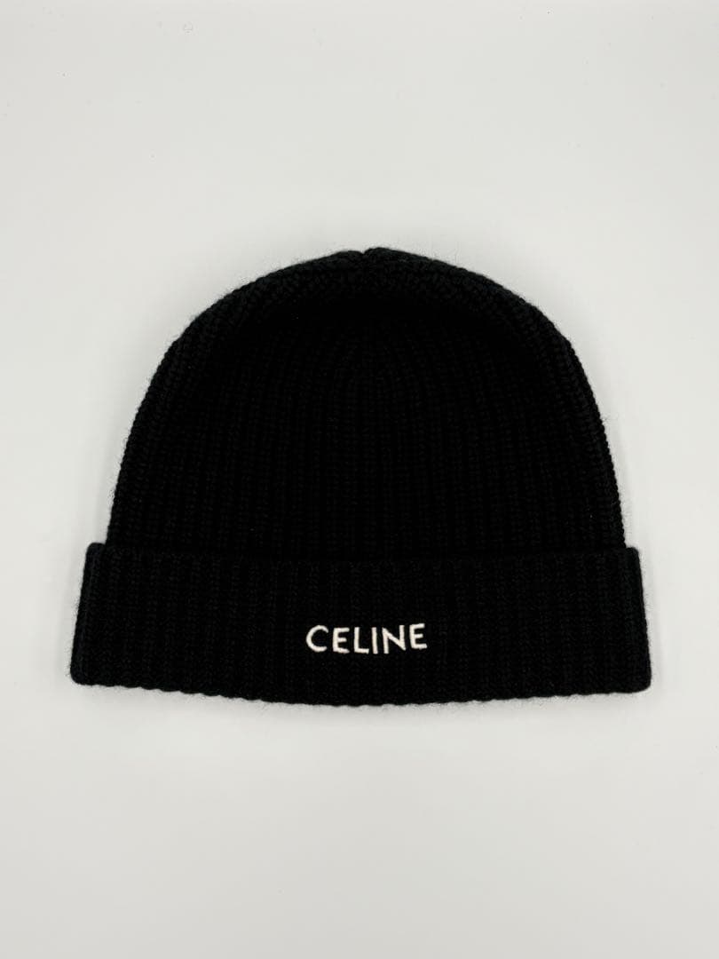 【美品】CELINE ニット帽 ニットビーニー ブラック　ユニセックス