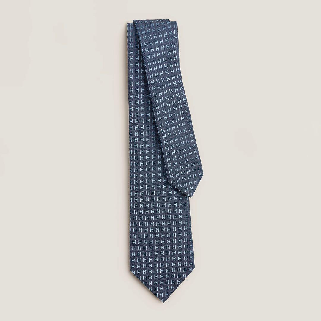 新品未使用 現行 HERMES エルメス ネクタイ ファソネ7cm バイカラー