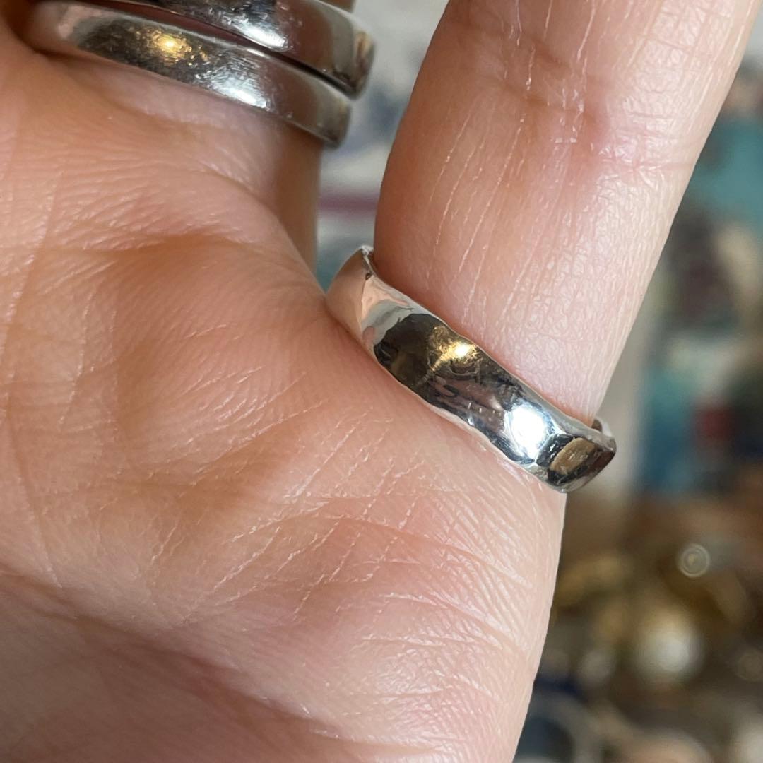 ハンドメイド　シルバー925 シルバーリング ホワイトオパール　ピンキーリング