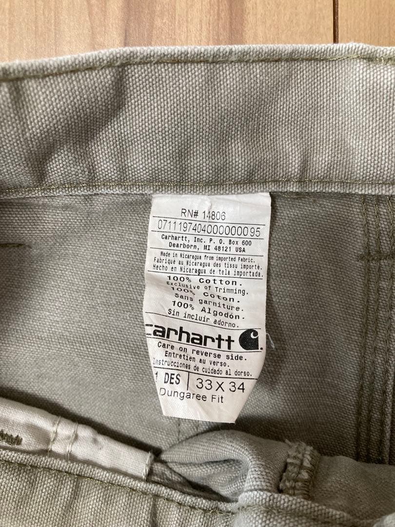 リ*ケ様 Carhartt ダック地 ペインターパンツ　33×34 グレージュ