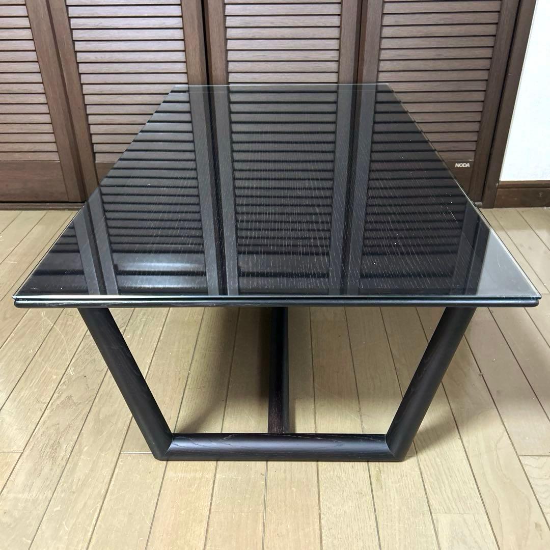 日進木工 nissin 飛騨家具　センターテーブル リビングテーブル 天板ガラス