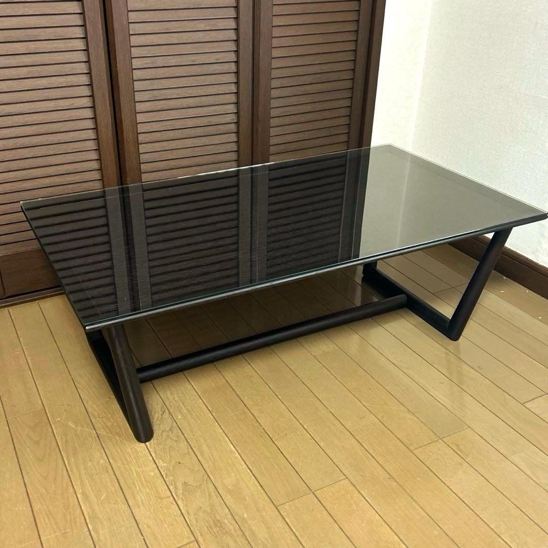 日進木工 nissin 飛騨家具　センターテーブル リビングテーブル 天板ガラス