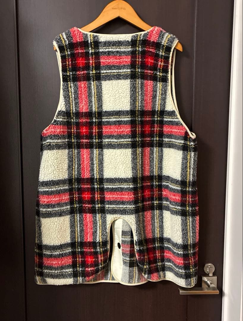 美品＊BEAMS BOY＊チェック ボア フリース ライナー ベスト