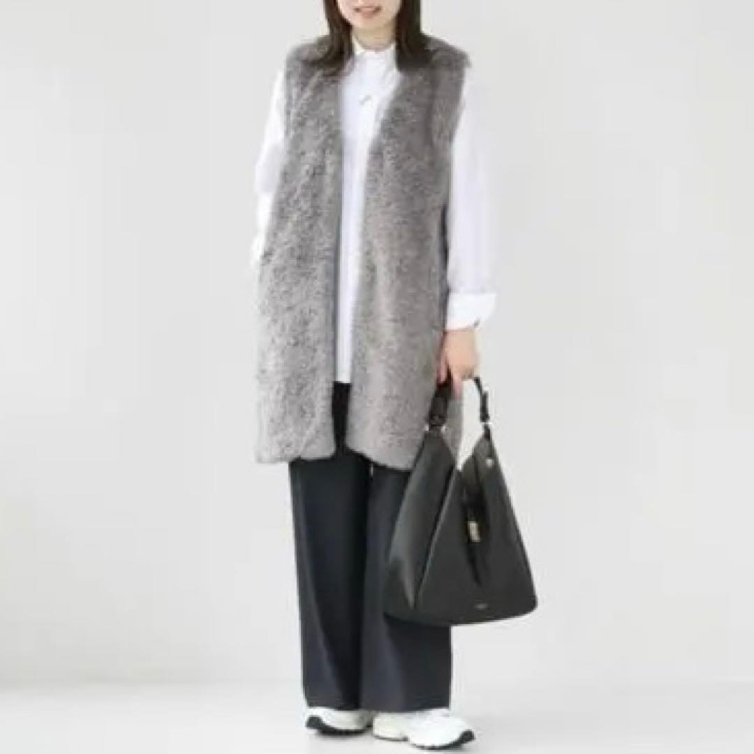 TOMORRWLAND Ballsey Vネックロングジレ グレー