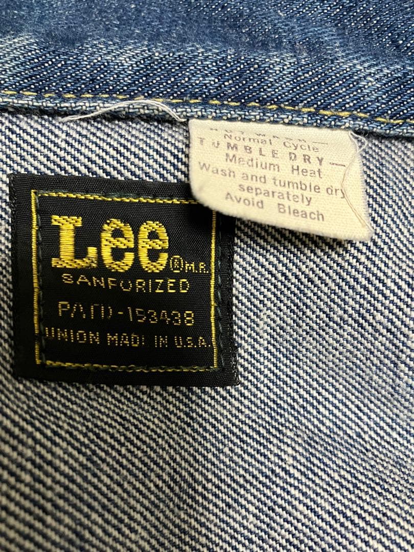 USA製 リーLee 220Jデニムジャケット　70年〜 縦落バリバリ濃紺　M
