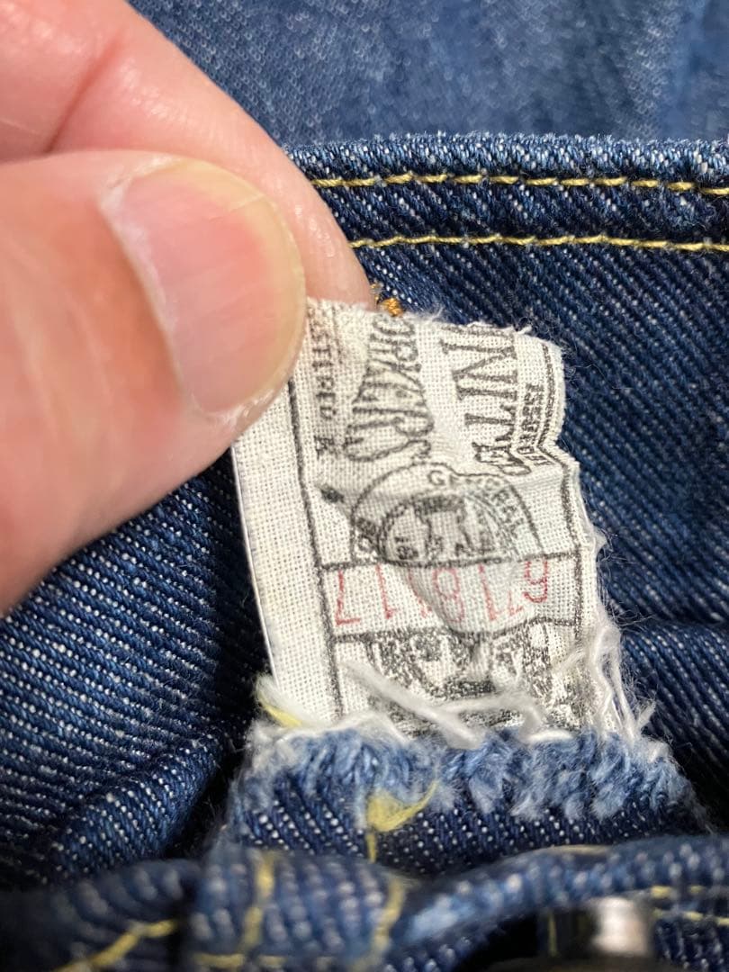 USA製 リーLee 220Jデニムジャケット　70年〜 縦落バリバリ濃紺　M