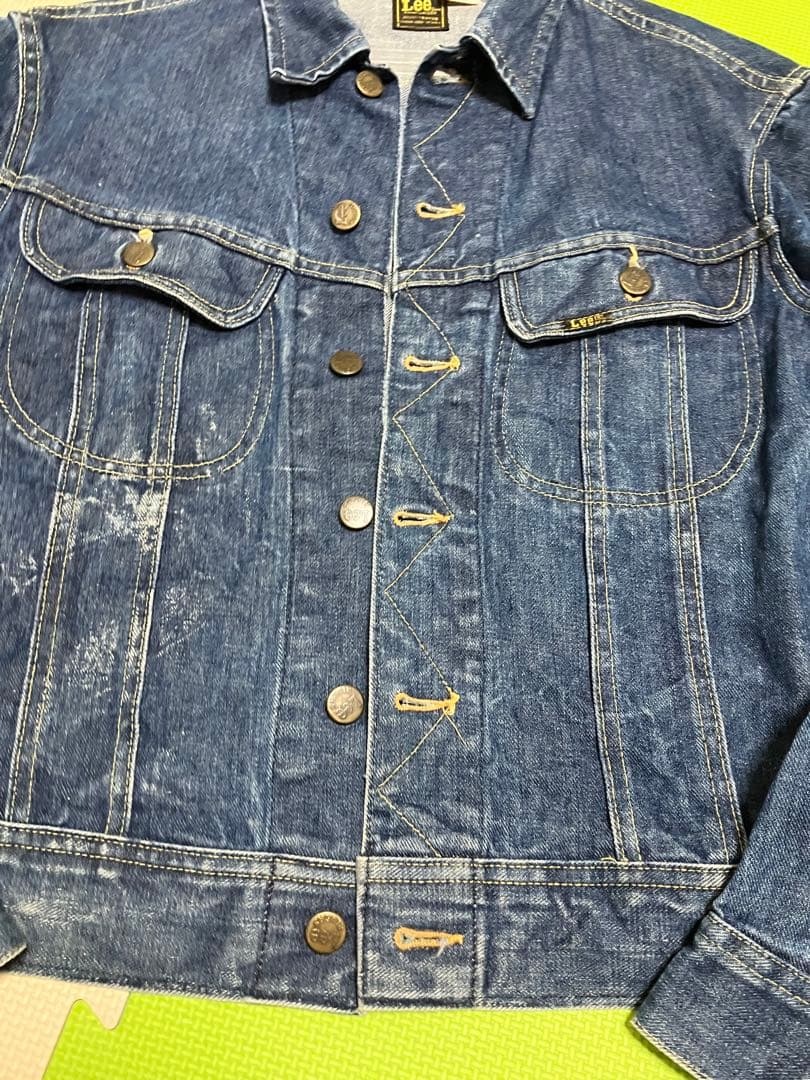 USA製 リーLee 220Jデニムジャケット　70年〜 縦落バリバリ濃紺　M
