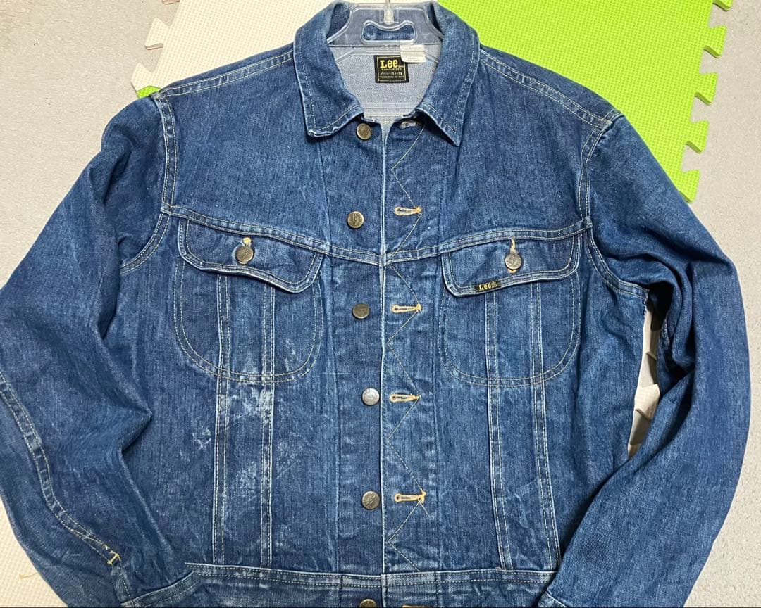 USA製 リーLee 220Jデニムジャケット　70年〜 縦落バリバリ濃紺　M