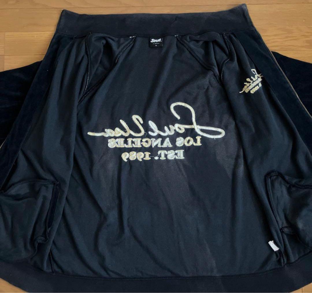 特大4Lサイズ 00s SOUL USA ブラックベロアトラックジャケット B系