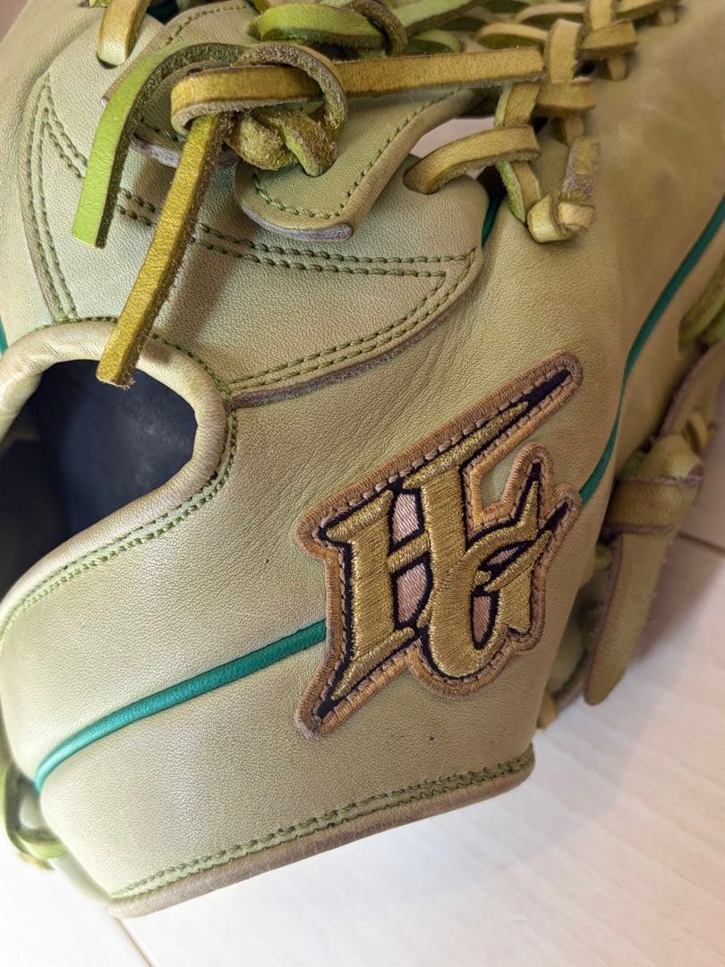 ハイゴールド　 硬式グローブ 外野用　ライトグリーン
