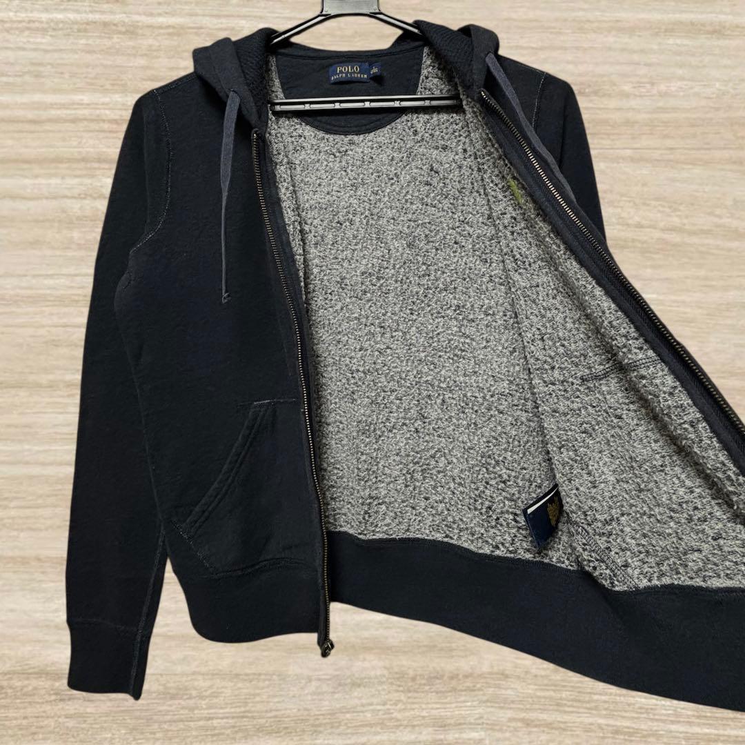 超美品 ラルフローレン ジップパーカー タロンジップ ネイビー S