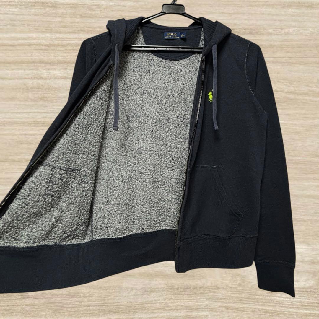 超美品 ラルフローレン ジップパーカー タロンジップ ネイビー S