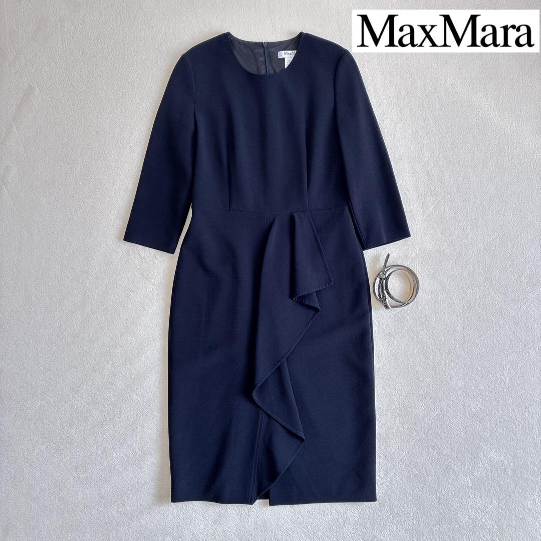 MAX MARA ワンピース 七分袖ロング 大きいサイズ　最高級　白タグ　44