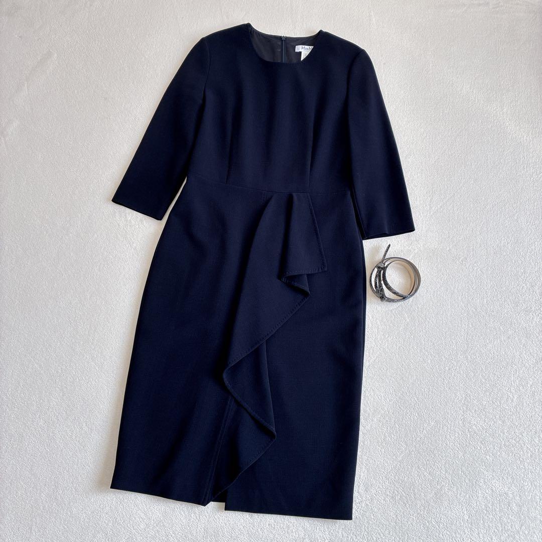 MAX MARA ワンピース 七分袖ロング 大きいサイズ　最高級　白タグ　44