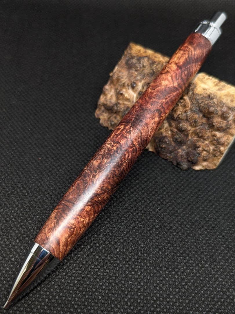 特上杢 ホンジュラスローズウッド瘤 工房楔監修 加藤金属シャーペン0.5mm